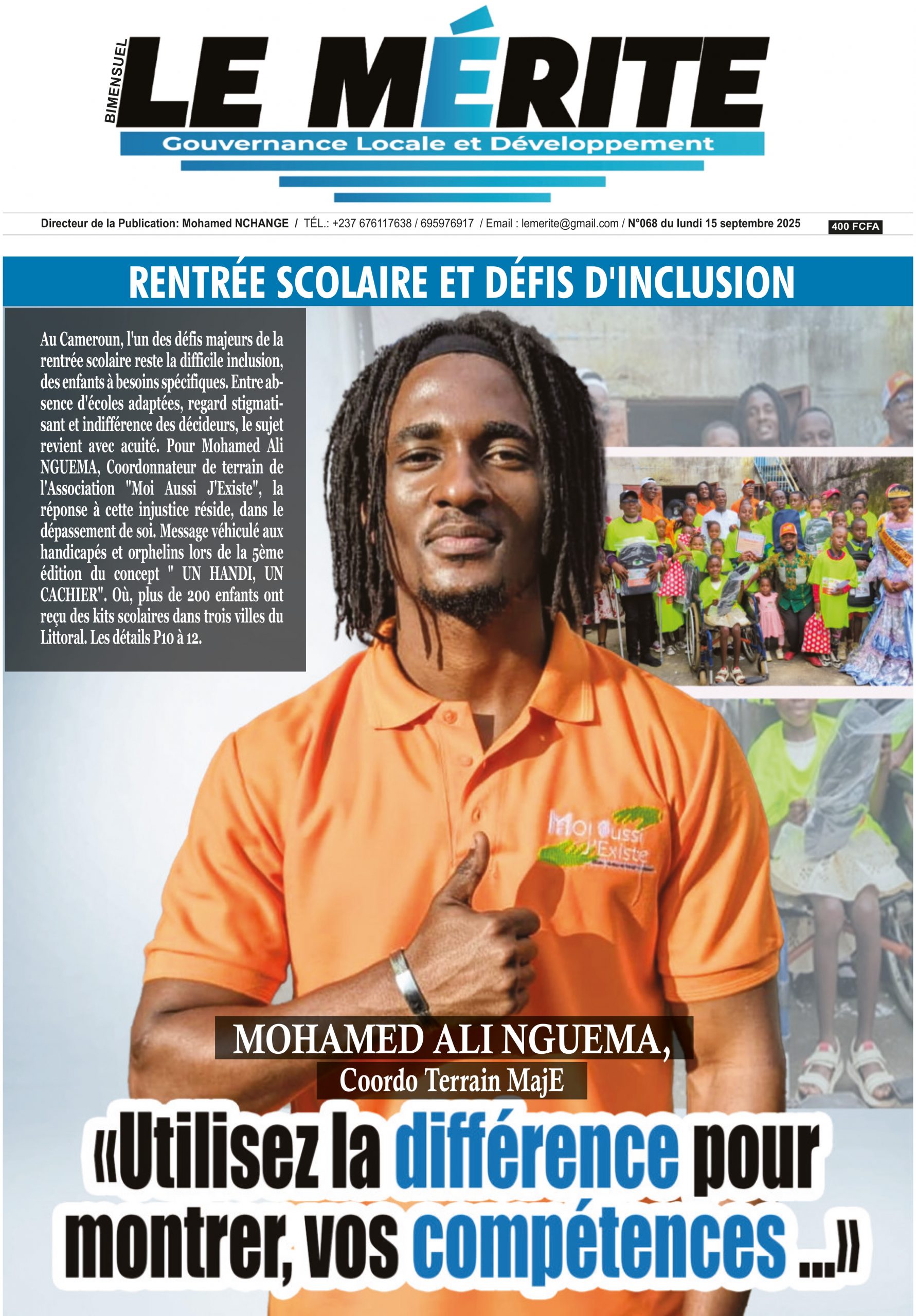 MajE -  Remise des dons de fournitures scolaires lors de la caravane 1 Handi 1 Cahier 5e Edition